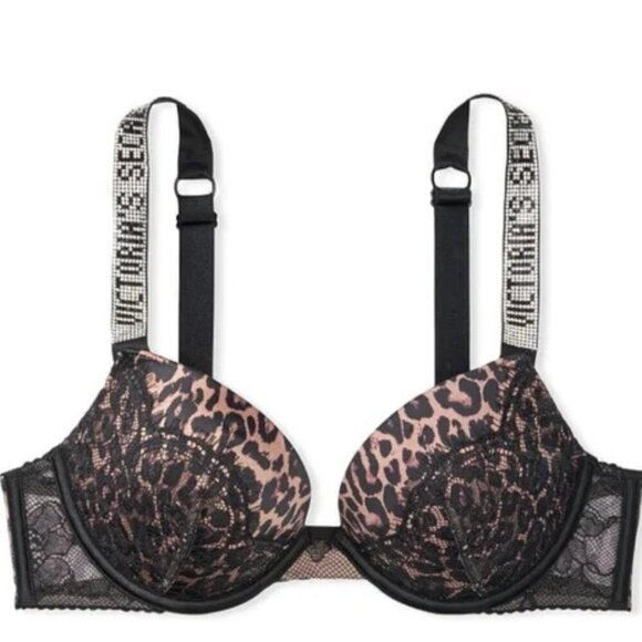 New! Victoria’s Secret Very Sexy Satin & Lace Shine Strap Push Up Bra 10562 - Picture 1 of 11